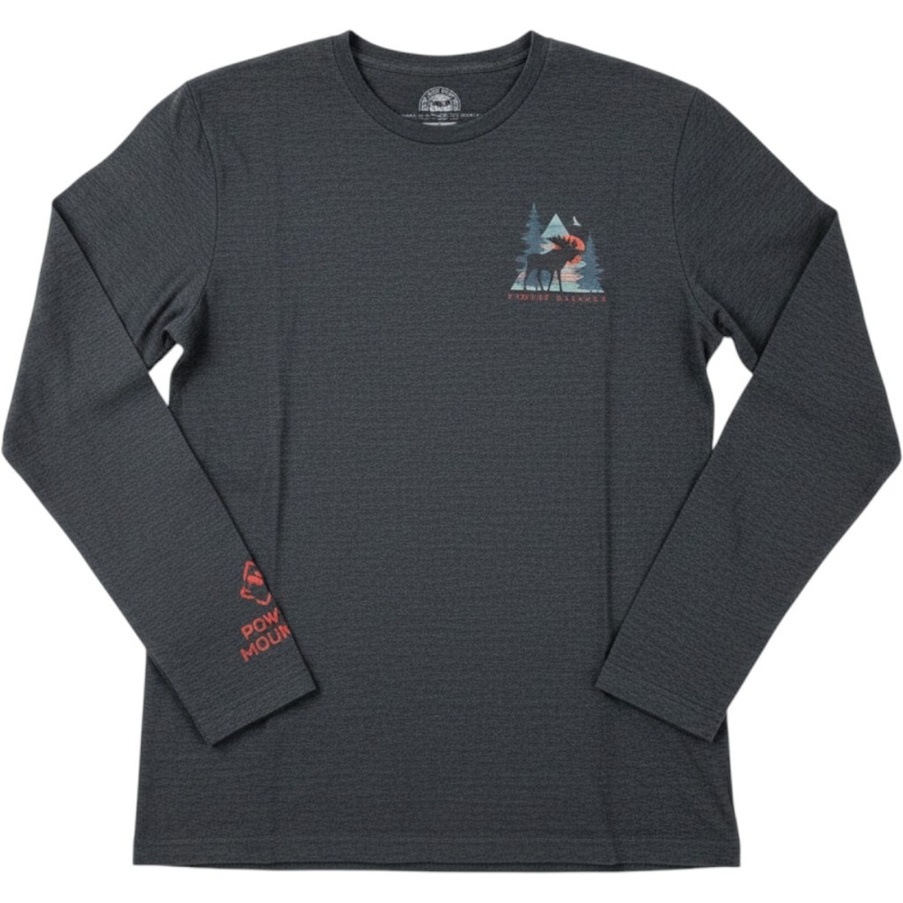 The Duck Company Powder Mountain Moose Graphic T-Shirt Gray Large Cotton Men